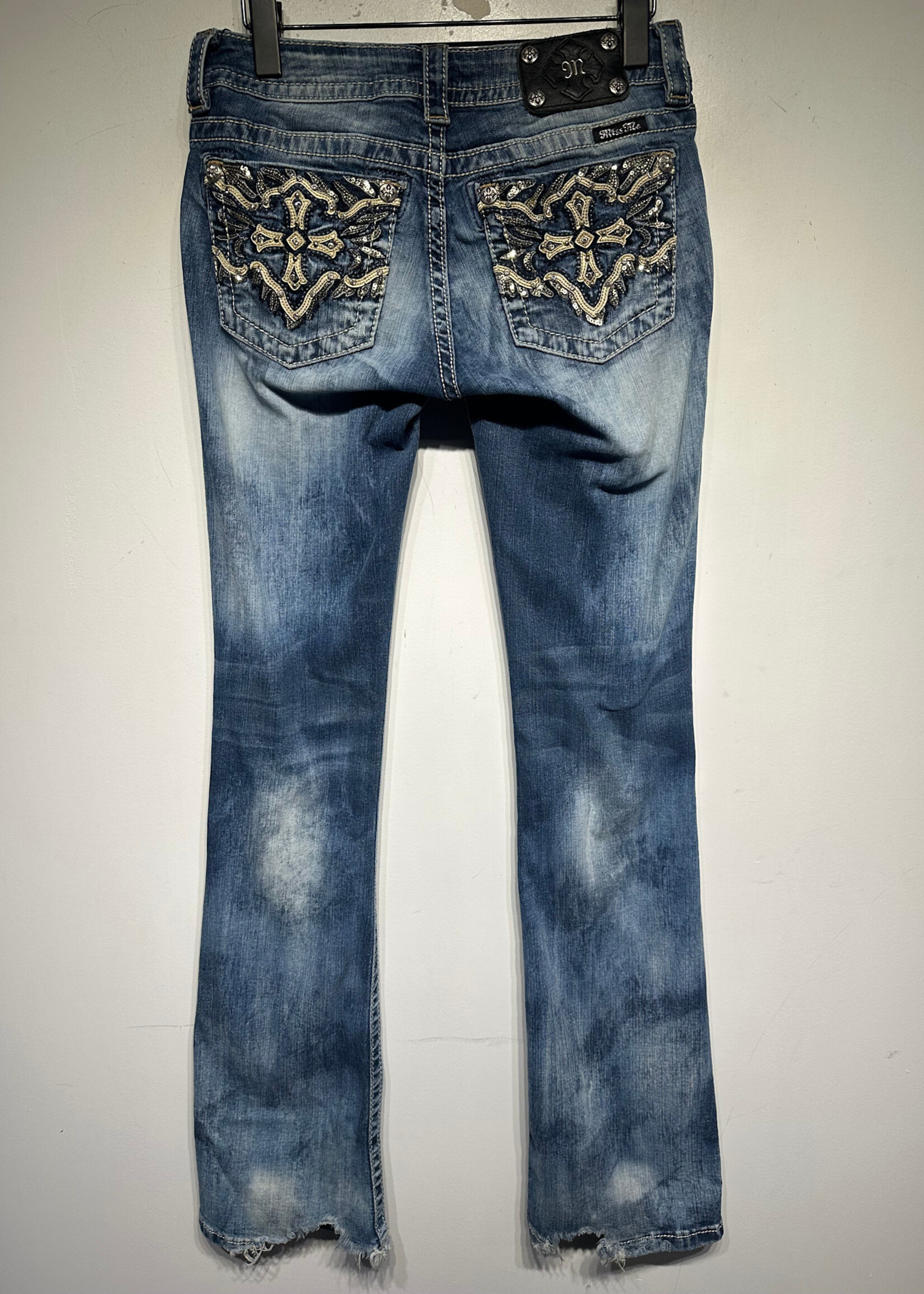 Miss Me Signature Rise Boot Cross Pocket Jeans 28