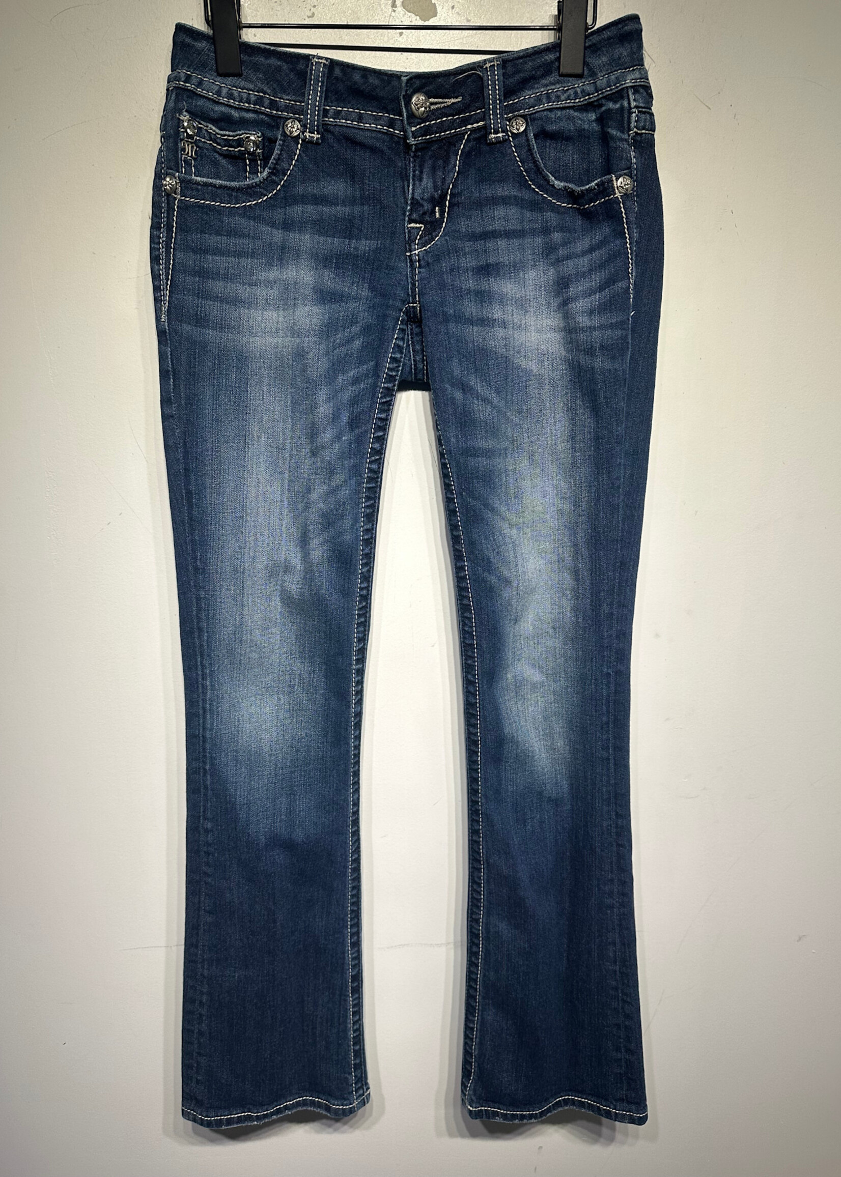 Miss ME JP5 Mid Wash Gold Sequin Bootcut Denim 28"