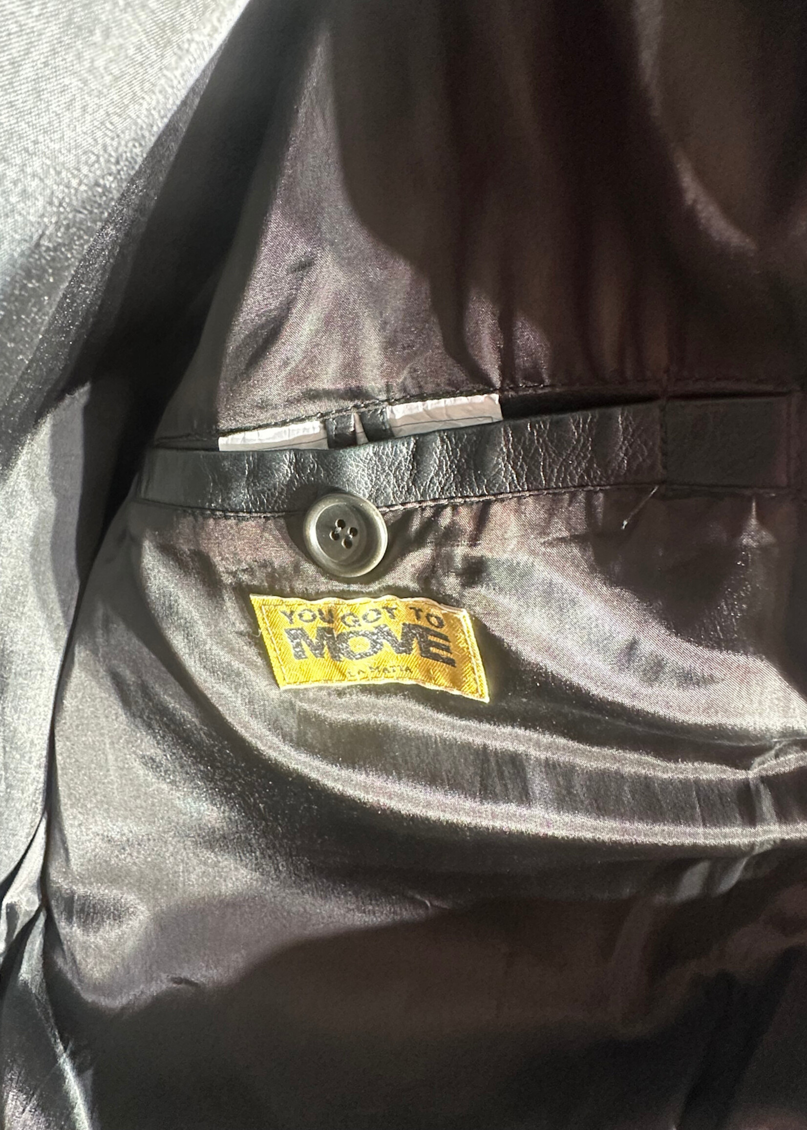 You Got To Move Vintage Black Leather Jacket Masc L