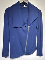 Helmut Lang Blue Asymmetrical Rayon Jacket M