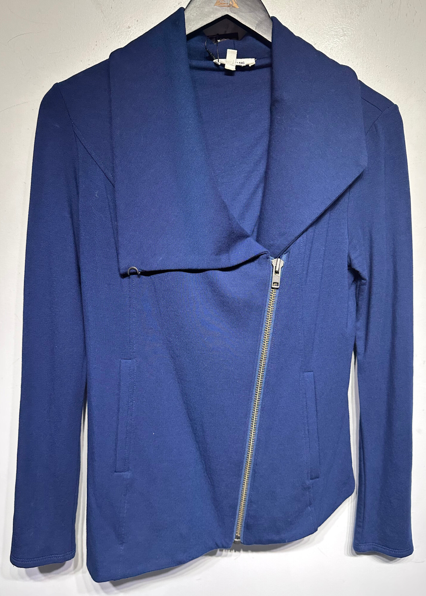 Helmut Lang Blue Asymmetrical Rayon Jacket M