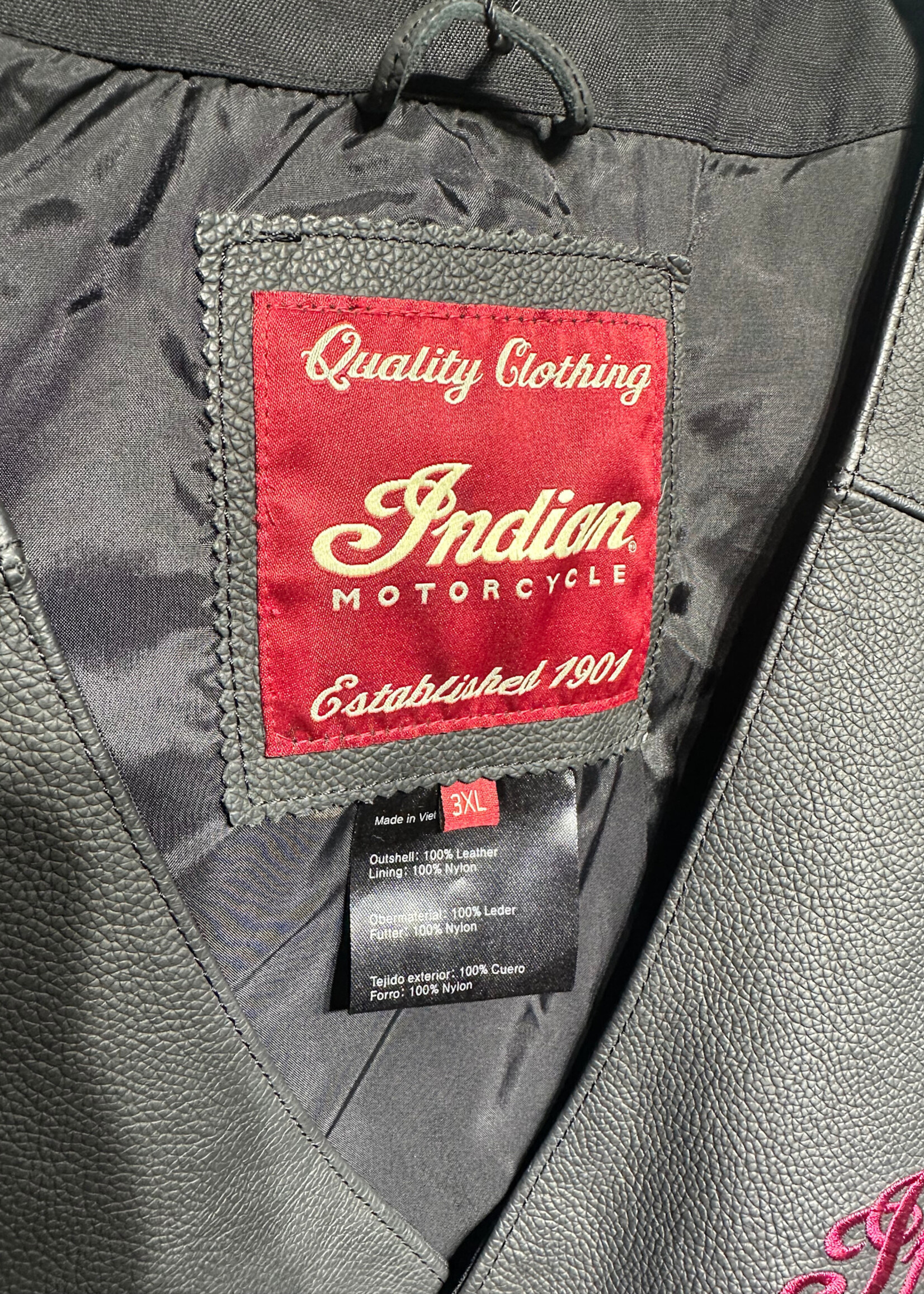 Indian Motorcycles Black Leather Vest 3X