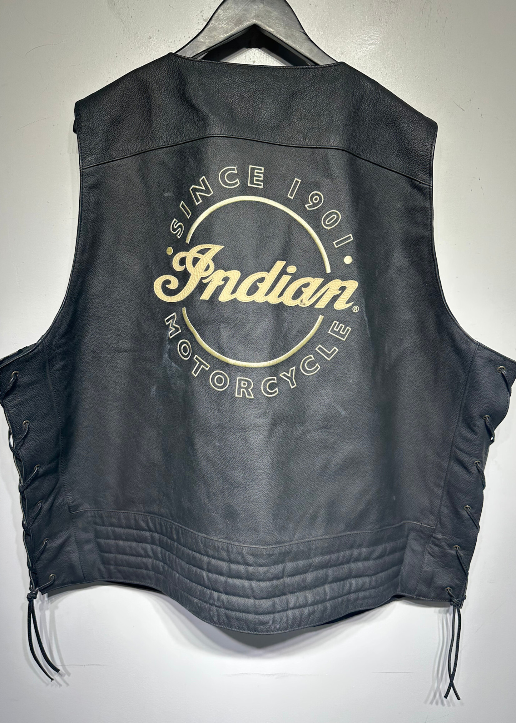 Indian Motorcycles Black Leather Vest 3X