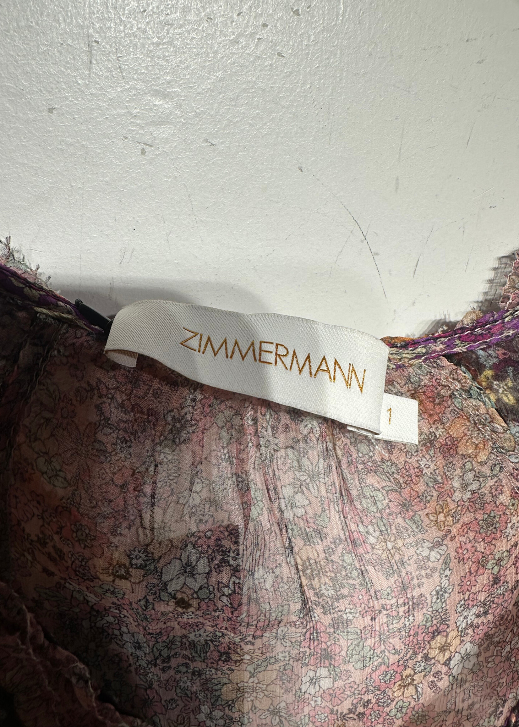 Zimmerman Multicolor Floral Tier Sheer Dress XS/S