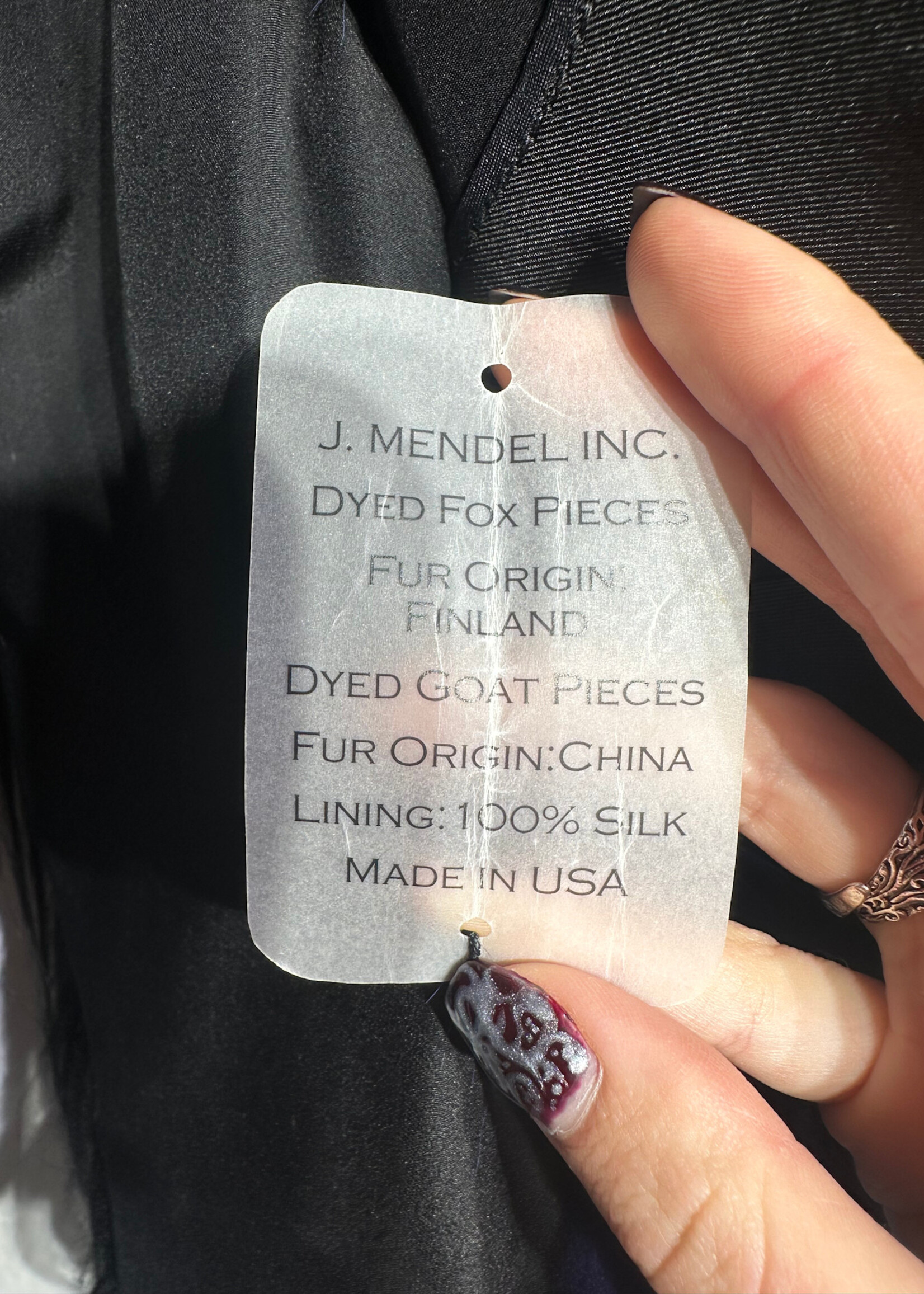 J Mendel Blue Black Fox Fur Vest S