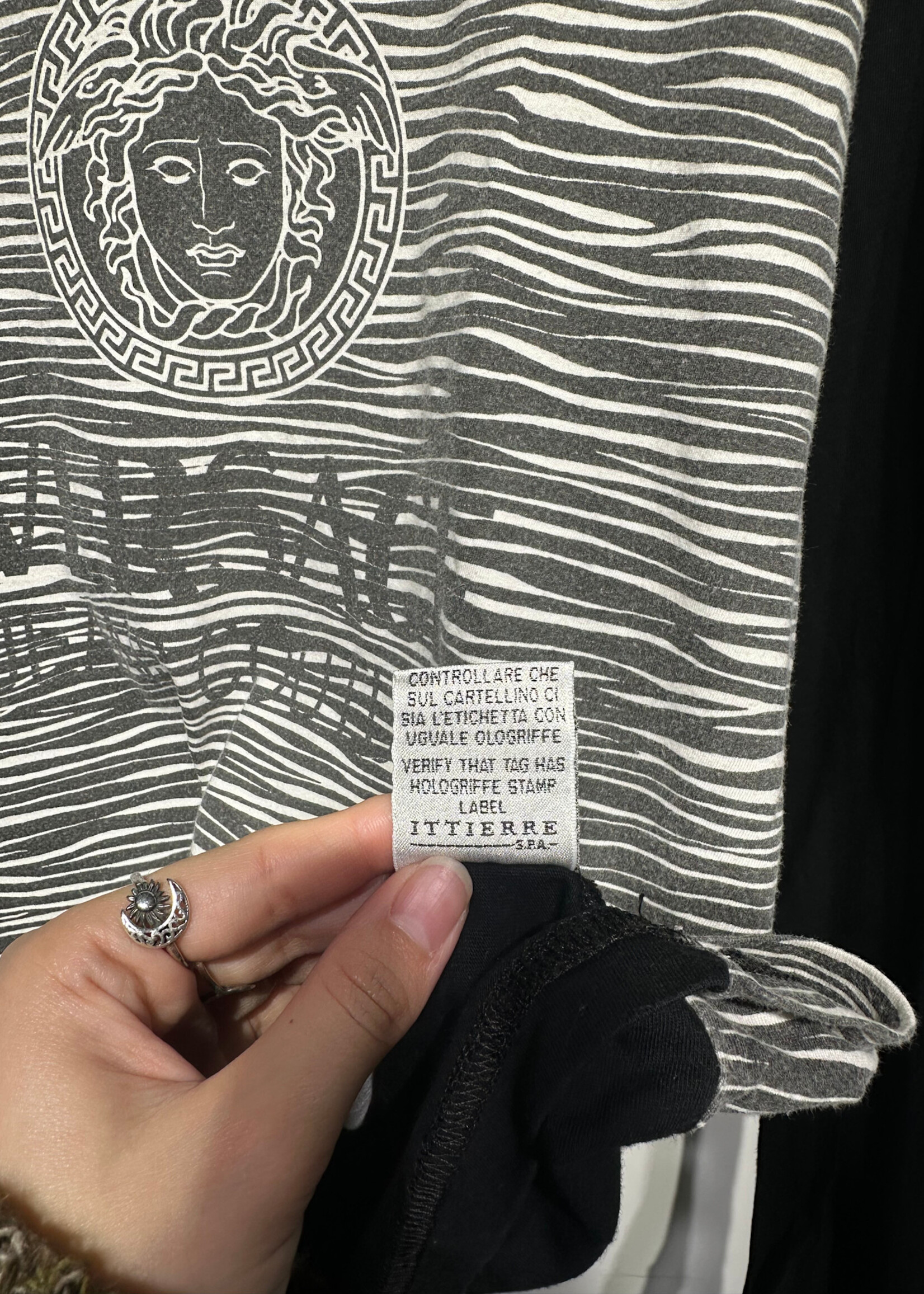 Versace Jeans Couture 90s Grey Logo LS XXL