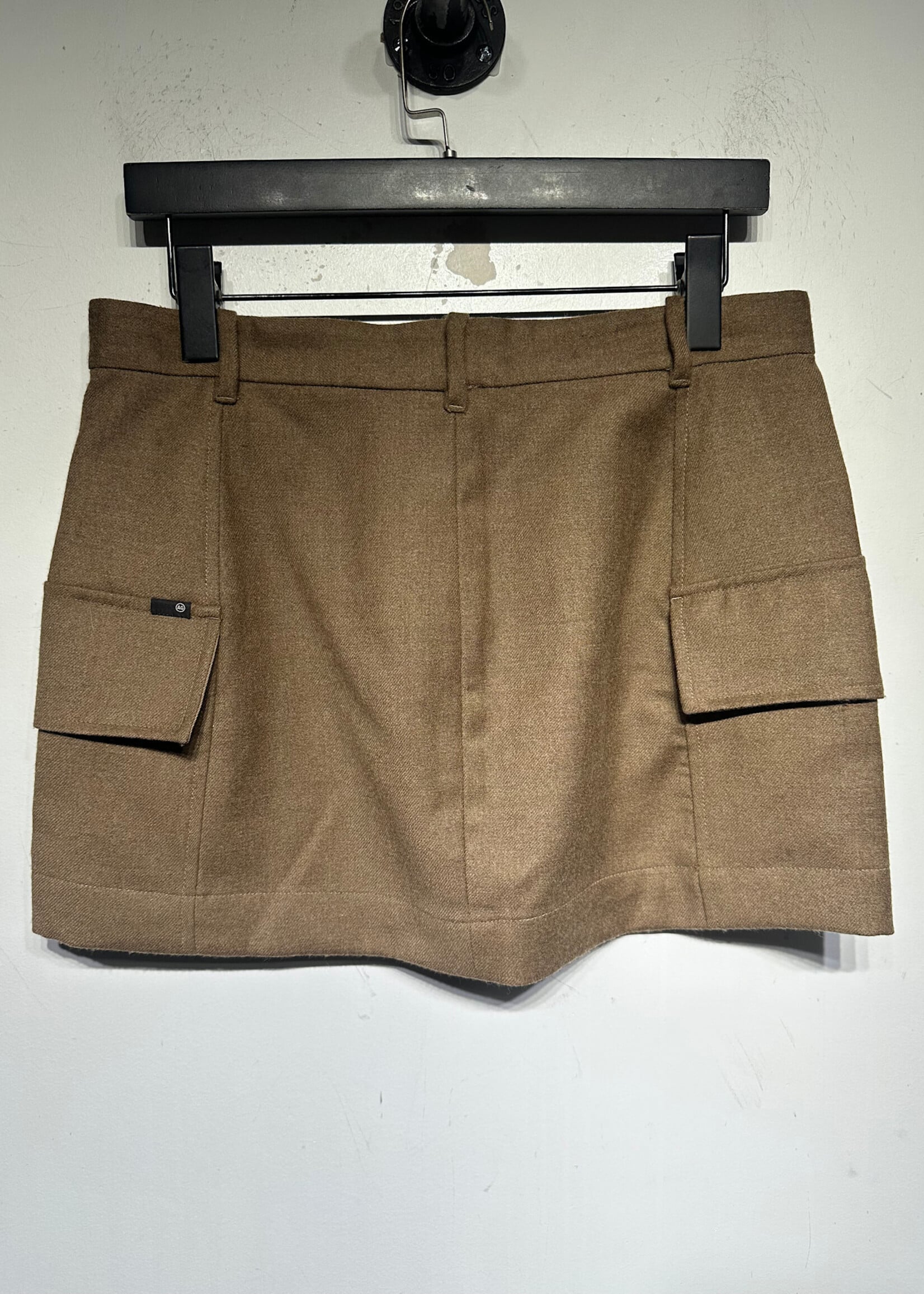 AG Em Rata Beige Wool Cargo Skirt 30