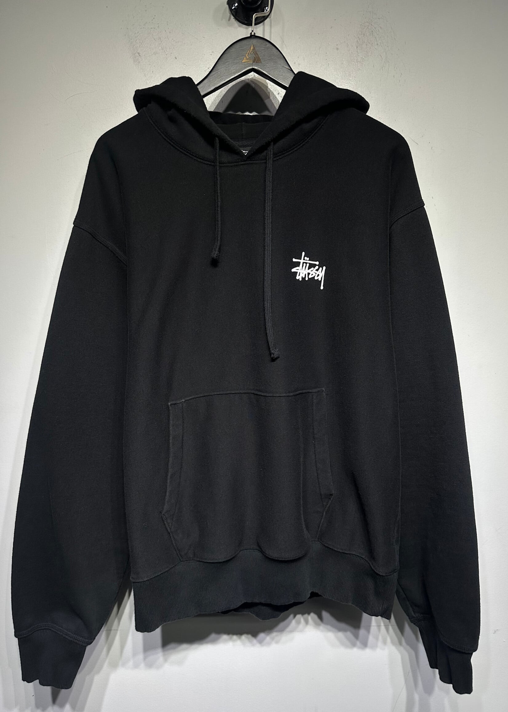 Stussy Logo Script Black Hoodie XL