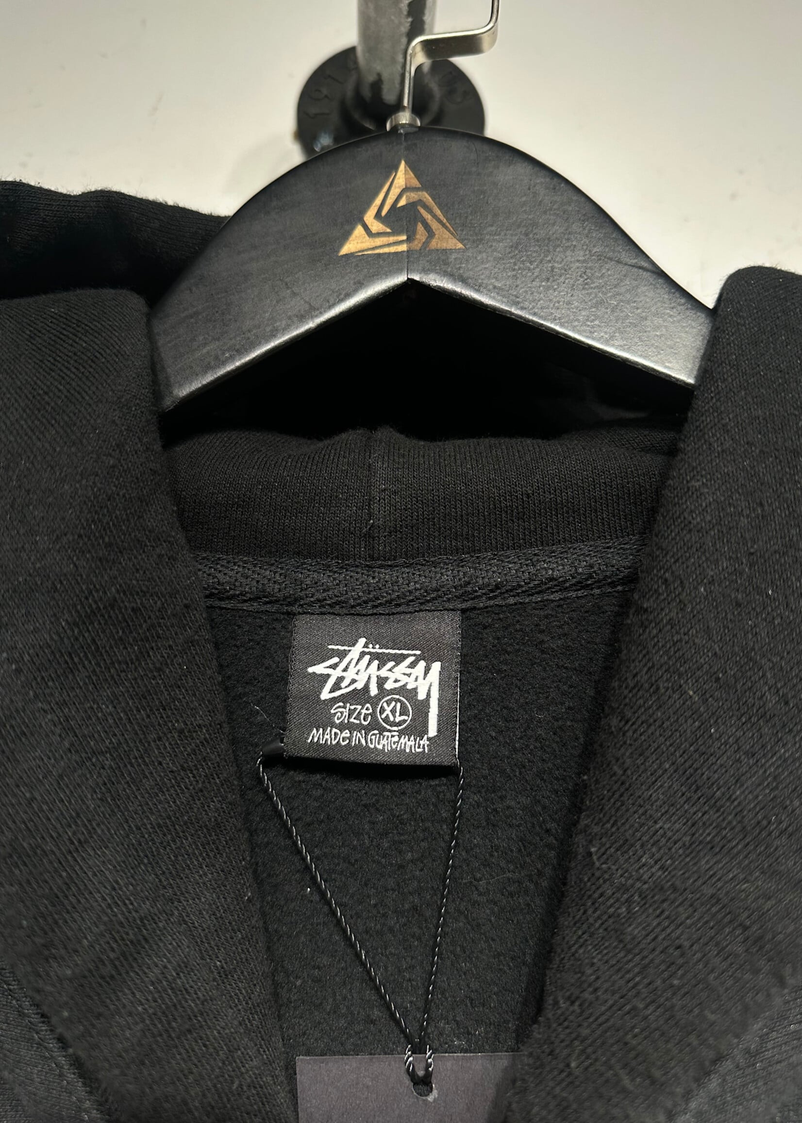 Stussy Logo Script Black Hoodie XL