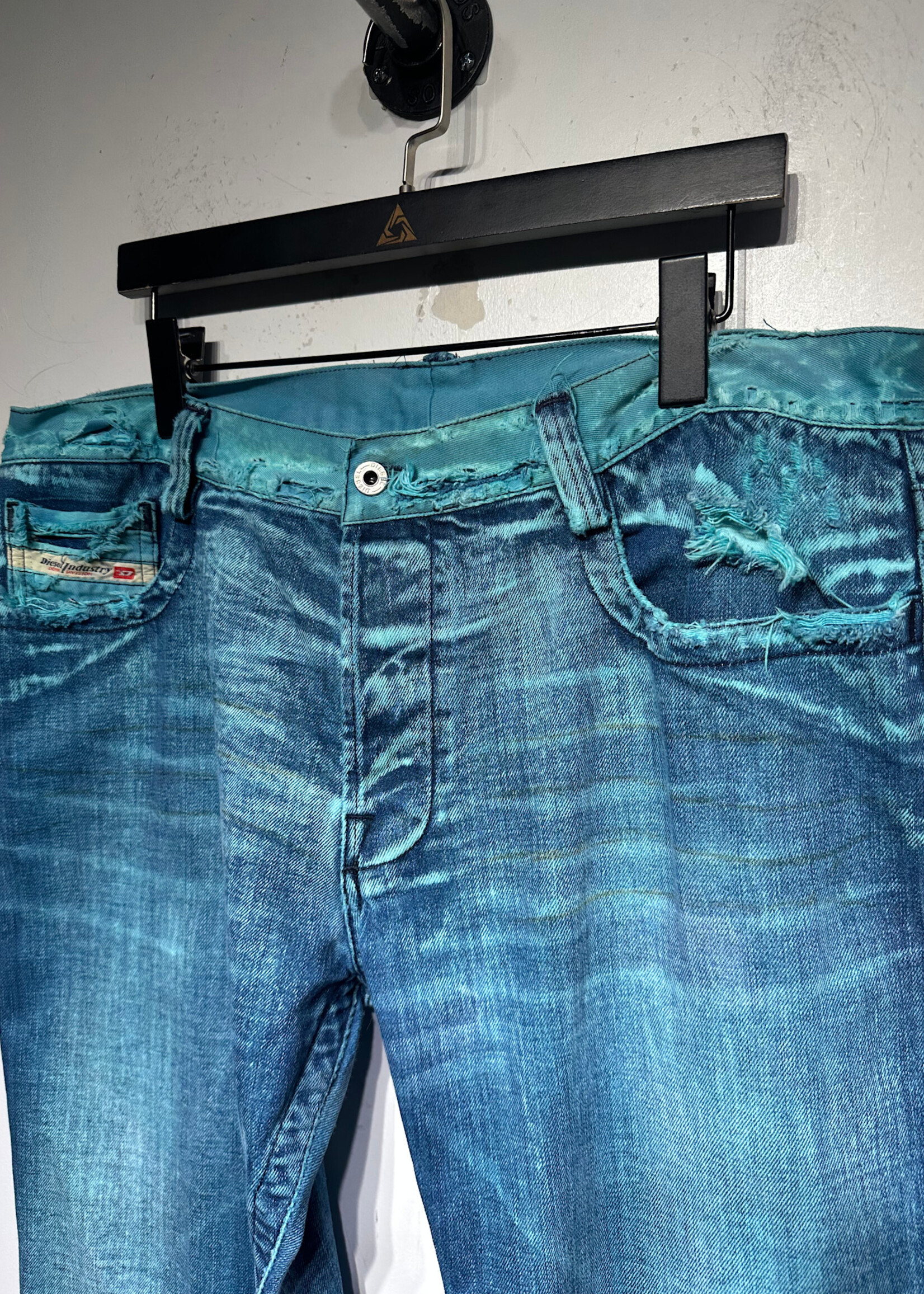 Diesel Turquoise Wash Whiskered Jeans Masc 38