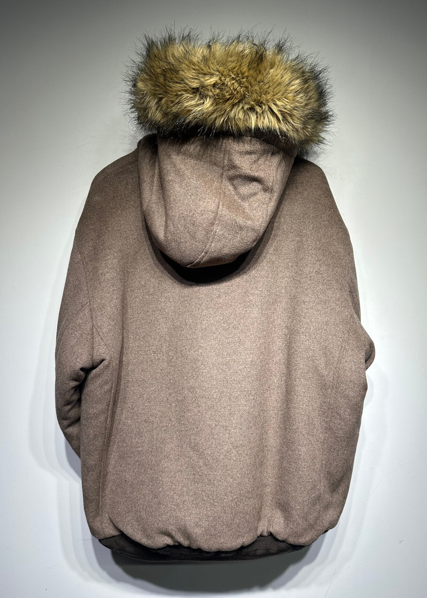 Akademiks Grey Wool / Faux Fur Reversible Coat Masc XL