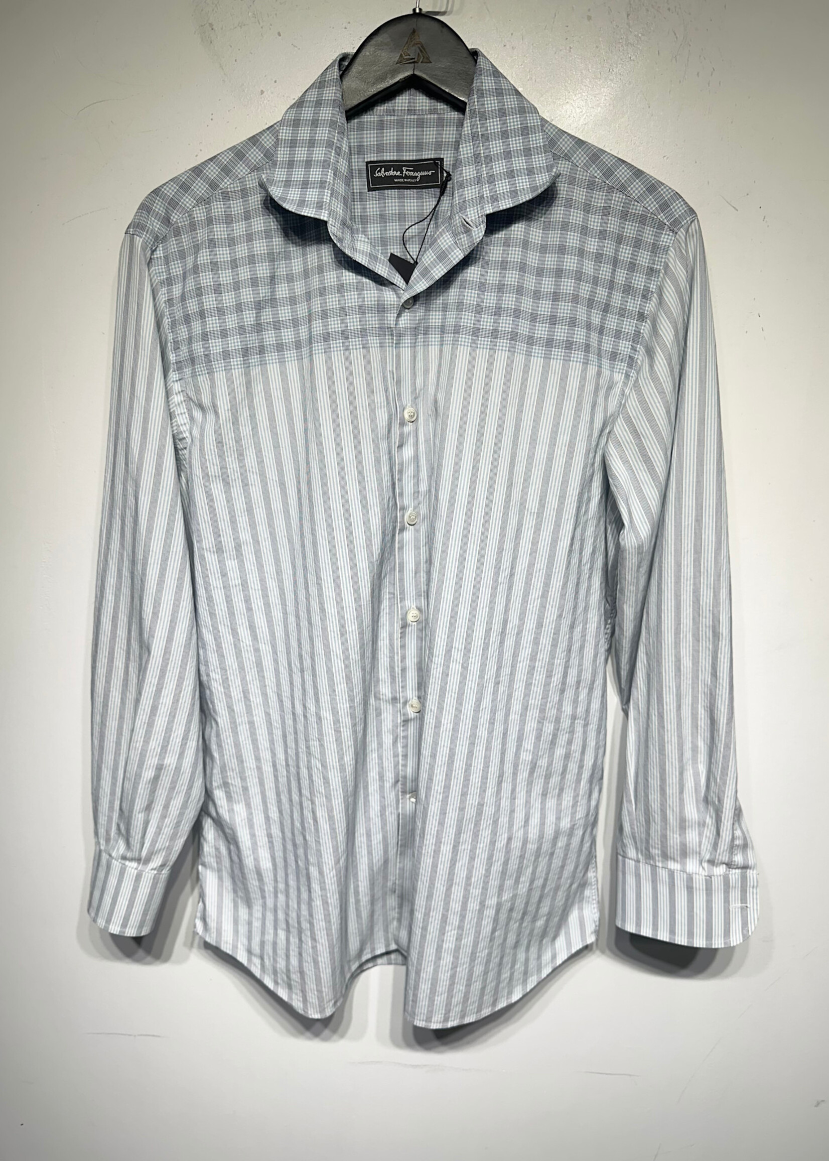 Ferragamo Split Check Derby Fit LS Shirt L/XL