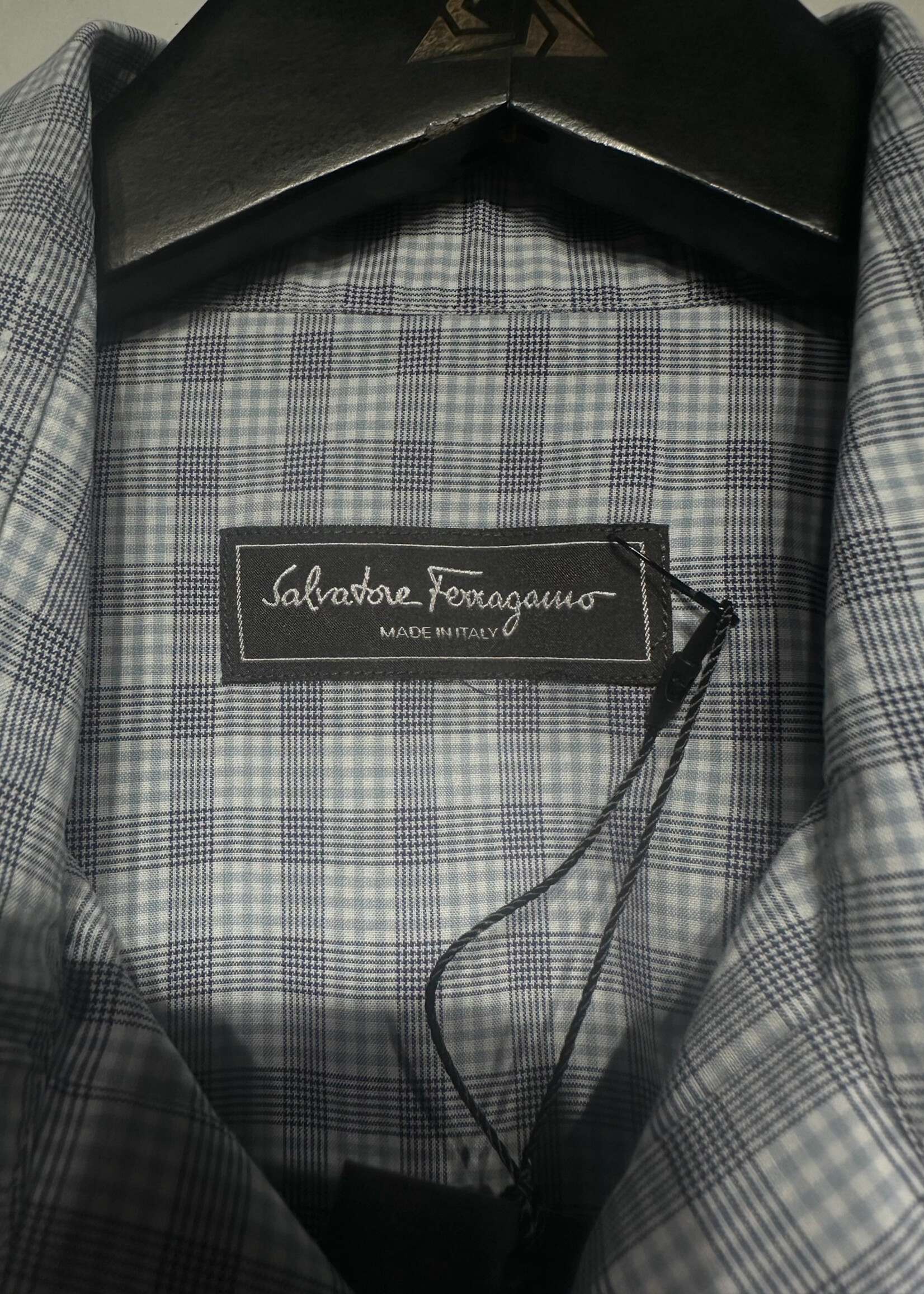 Ferragamo Split Check Derby Fit LS Shirt L/XL