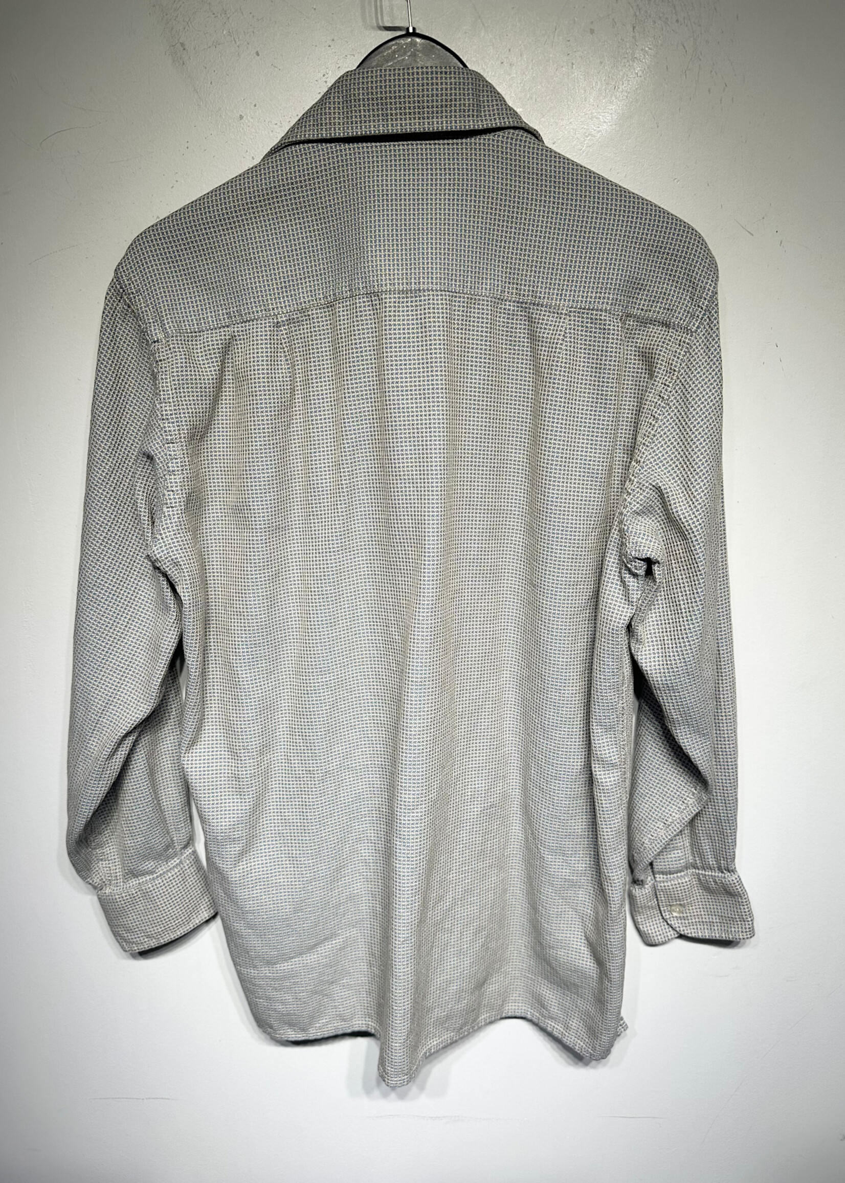 Zegna Light Blue Woven Check LS Shirt M