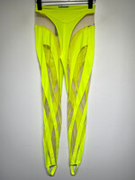 Mugler Neon Yellow Leggings S Fem AS IS