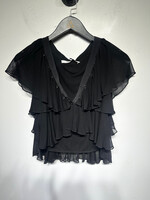 Givenchy Blak Ruched Blouse Fem M AS IS