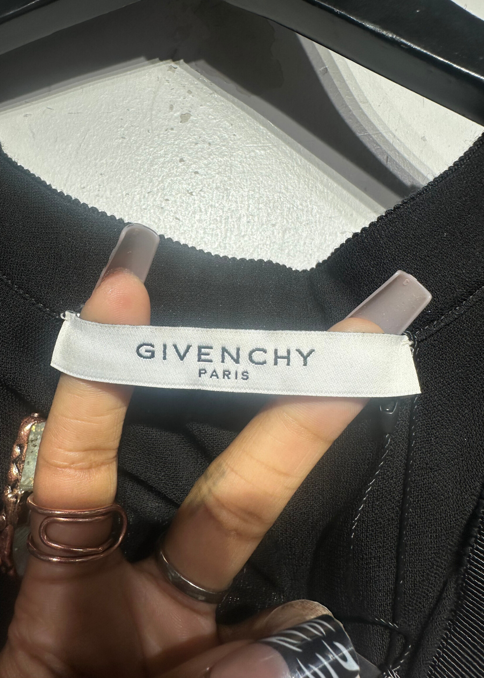 Givenchy Blak Ruched Blouse Fem M AS IS
