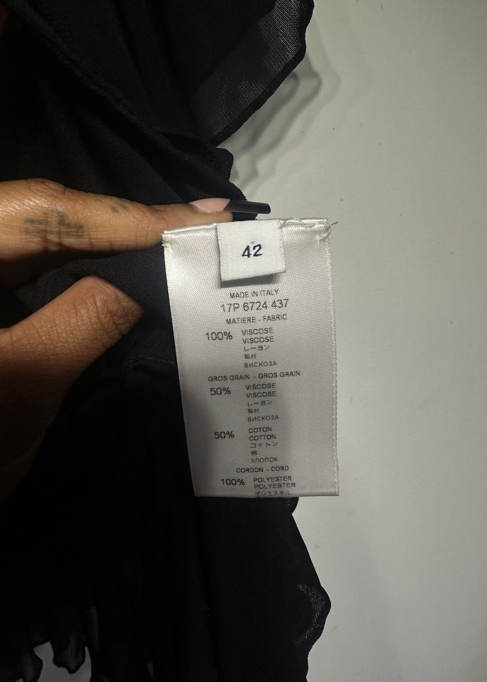 Givenchy Blak Ruched Blouse Fem M AS IS
