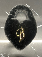 Blumarine Black Fuzzy Heart Bag OS