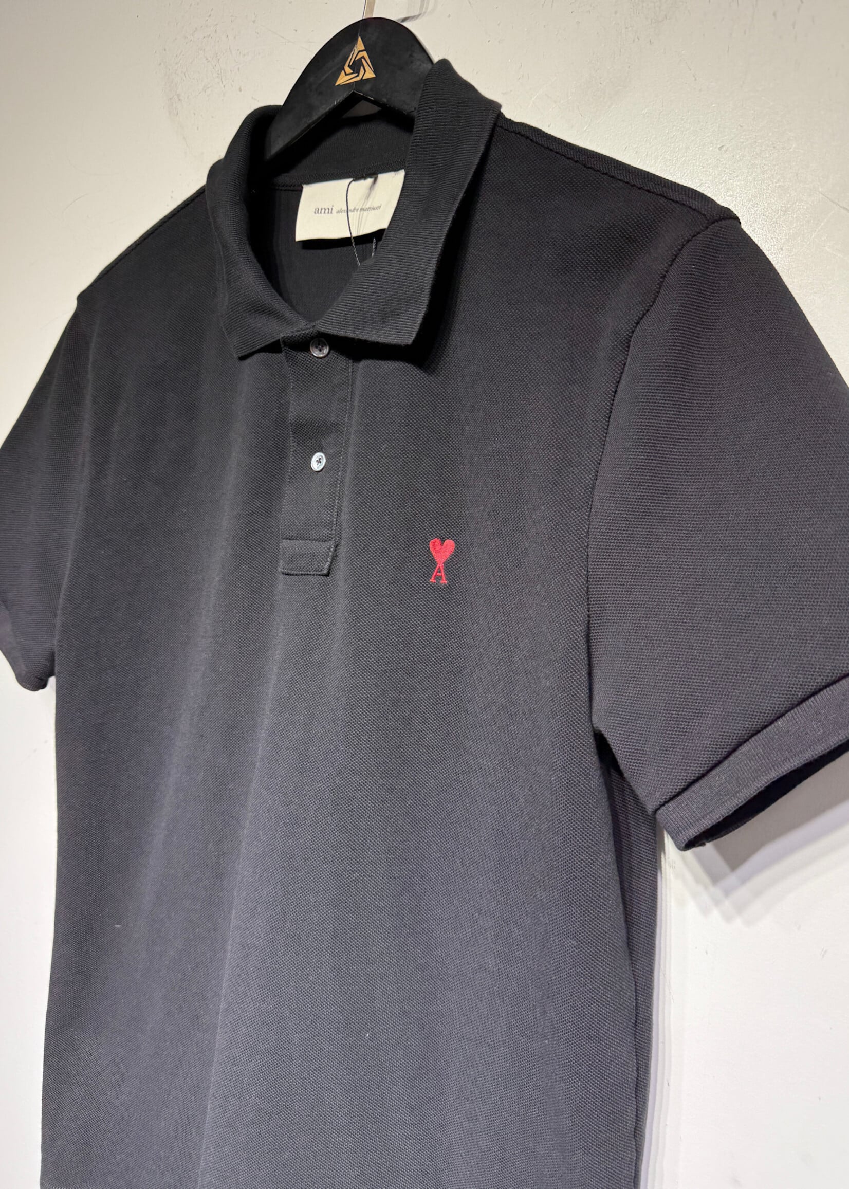 Ami Paris Black Logo Polo L