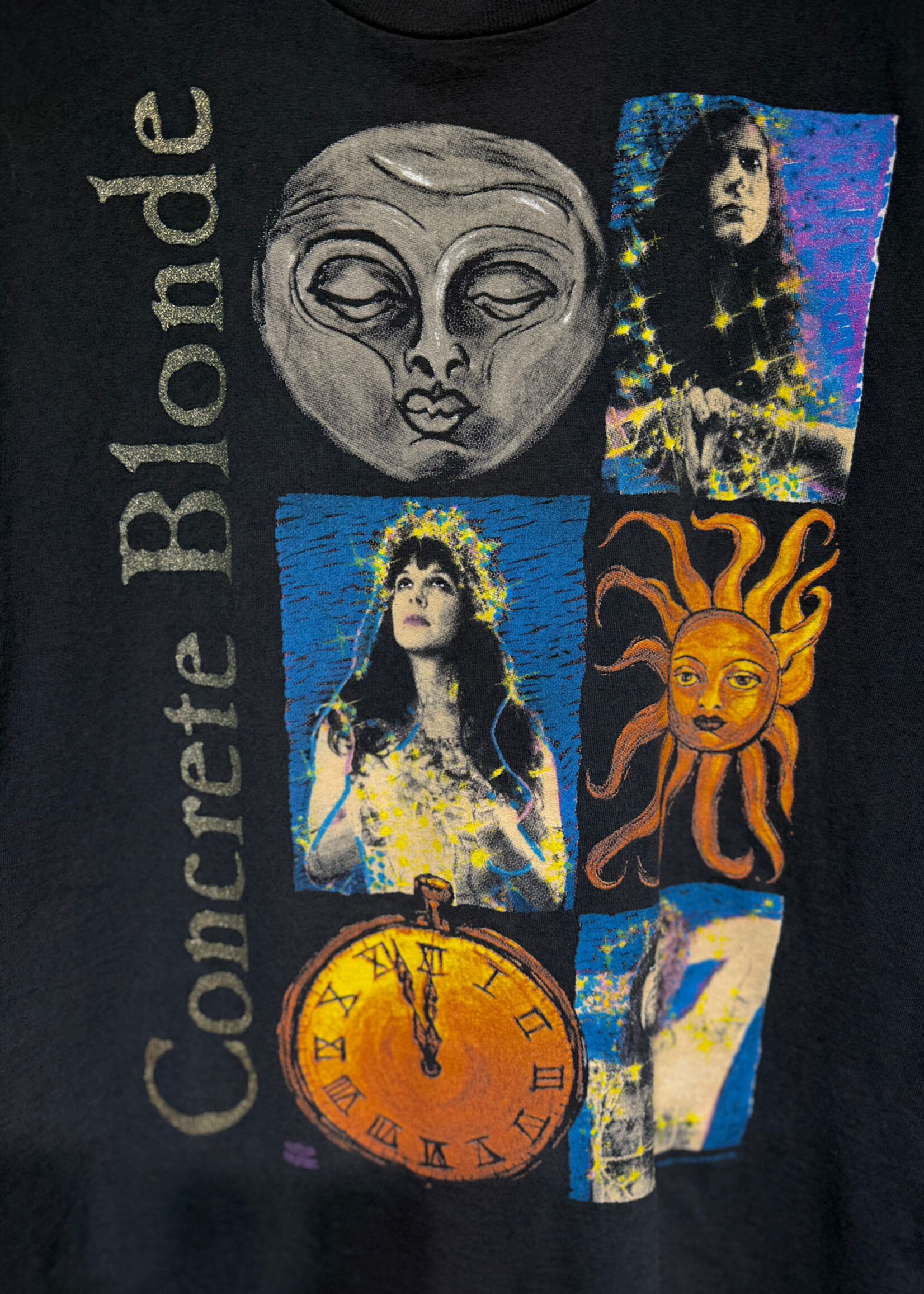 Concrete Blonde Moon, Sun, & Clock Tee Masc L