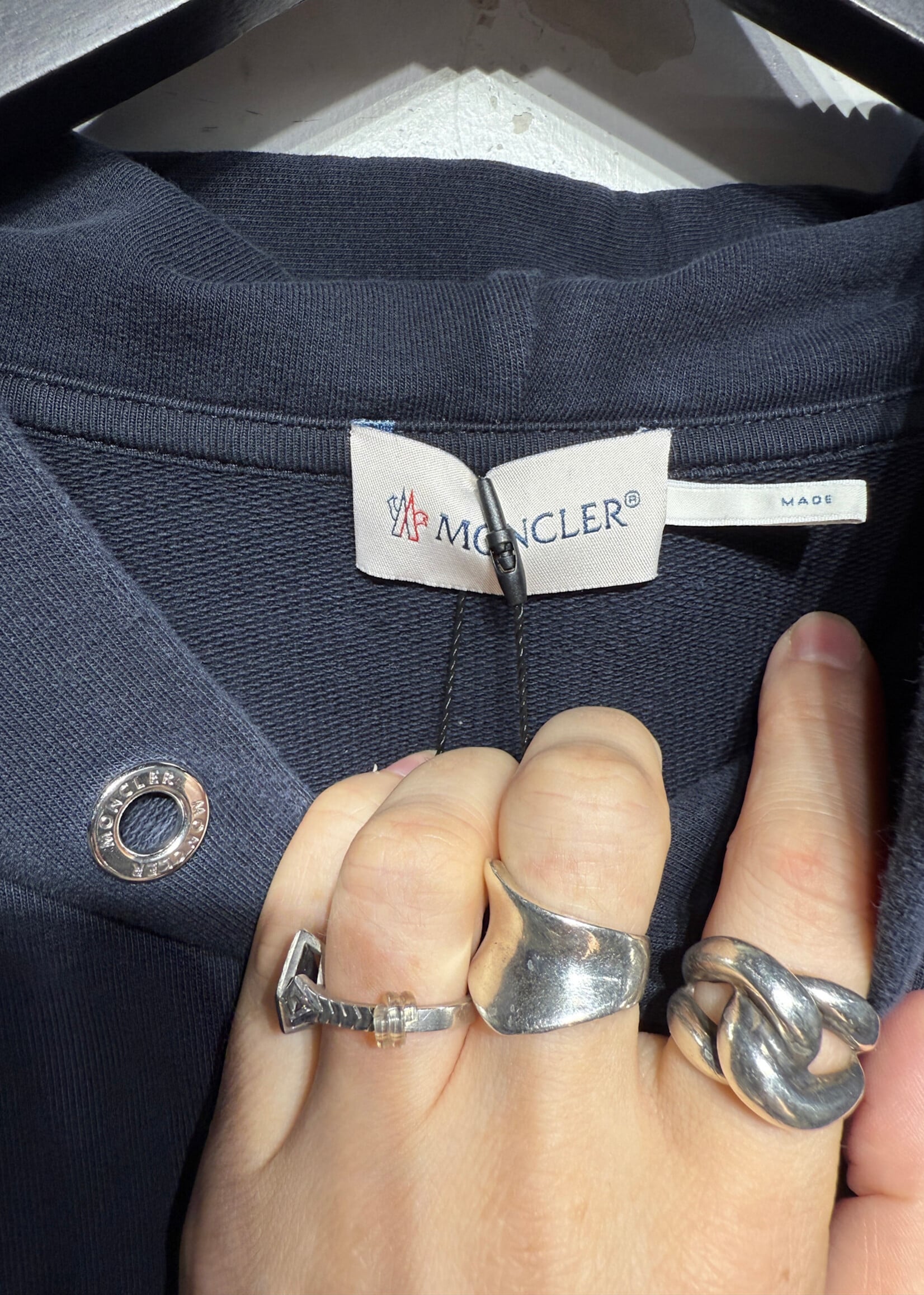 Moncler Navy Logo Hoodie Masc XL