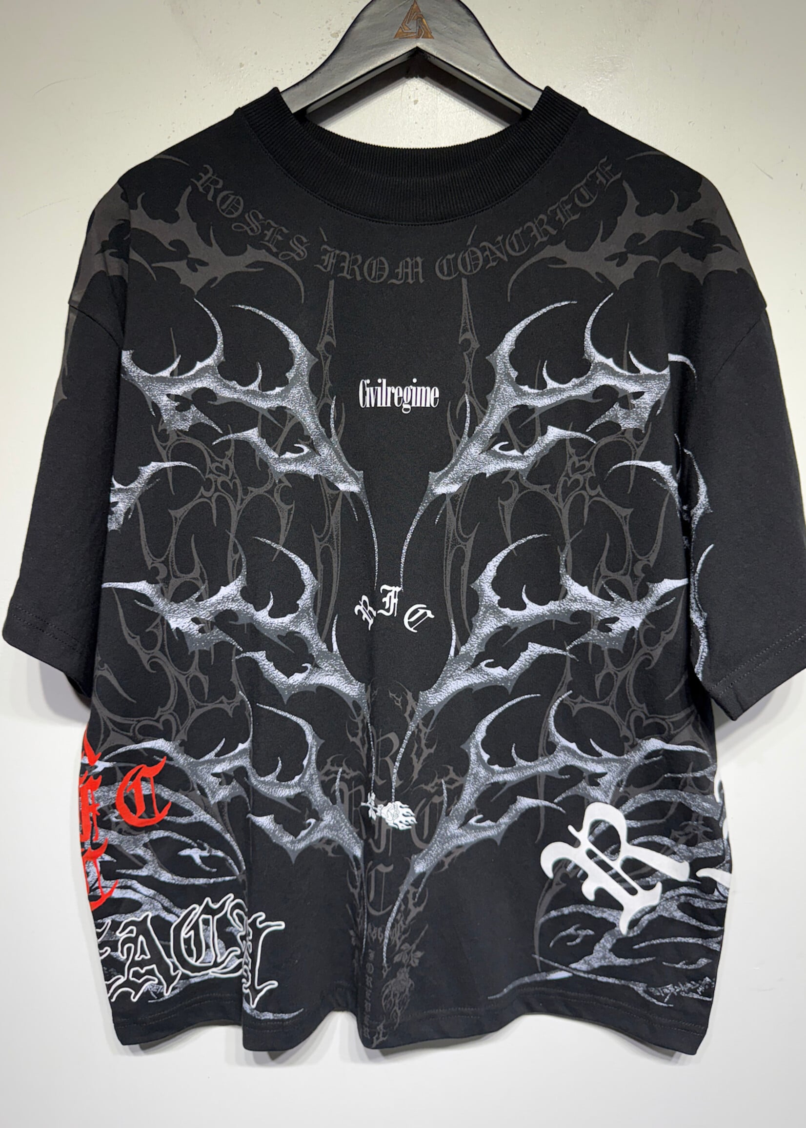 Civil Regime NWT Black/White Bleach Aop Tee S