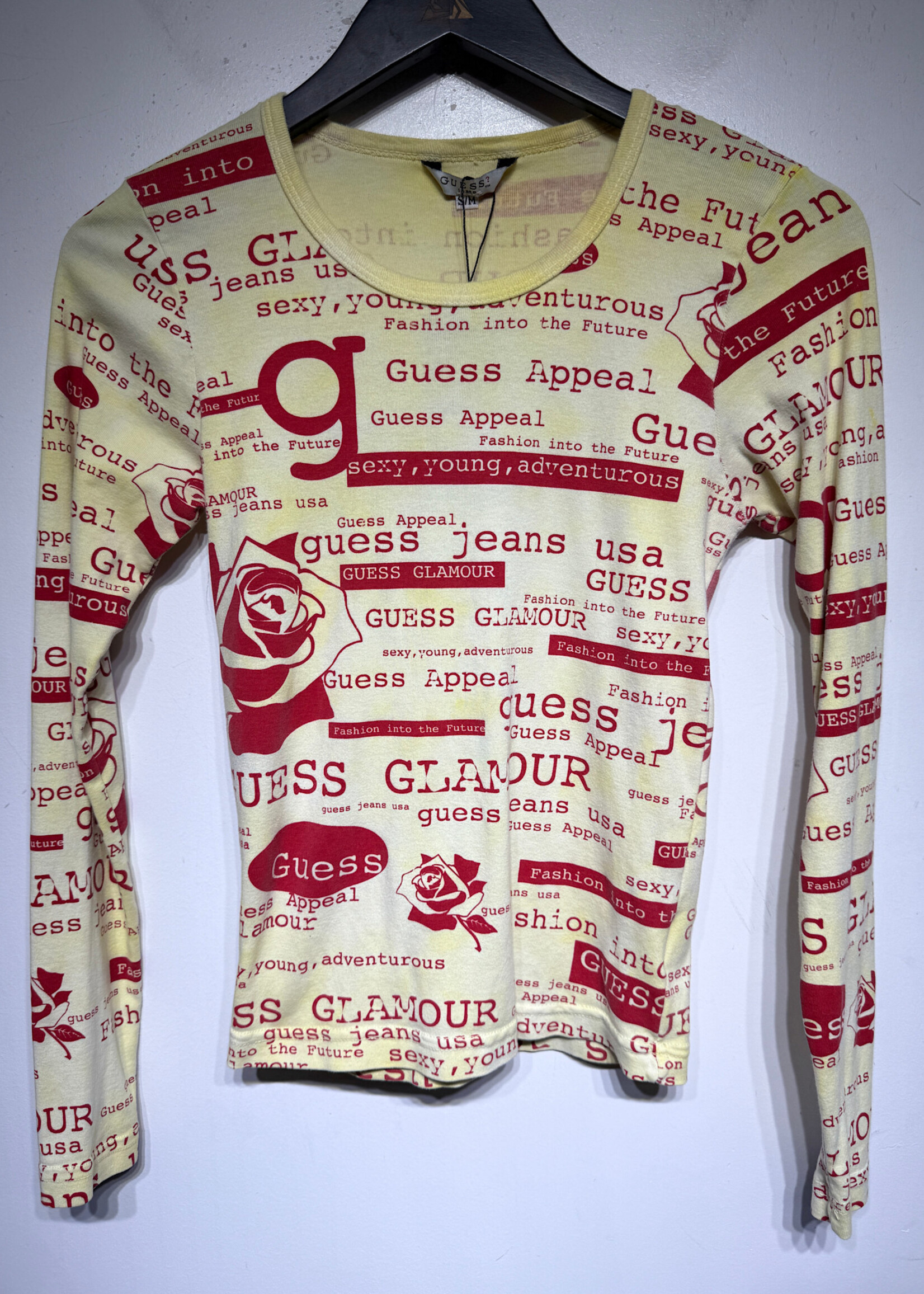Guess Jeans Sexy Young Printed Text LS S/M