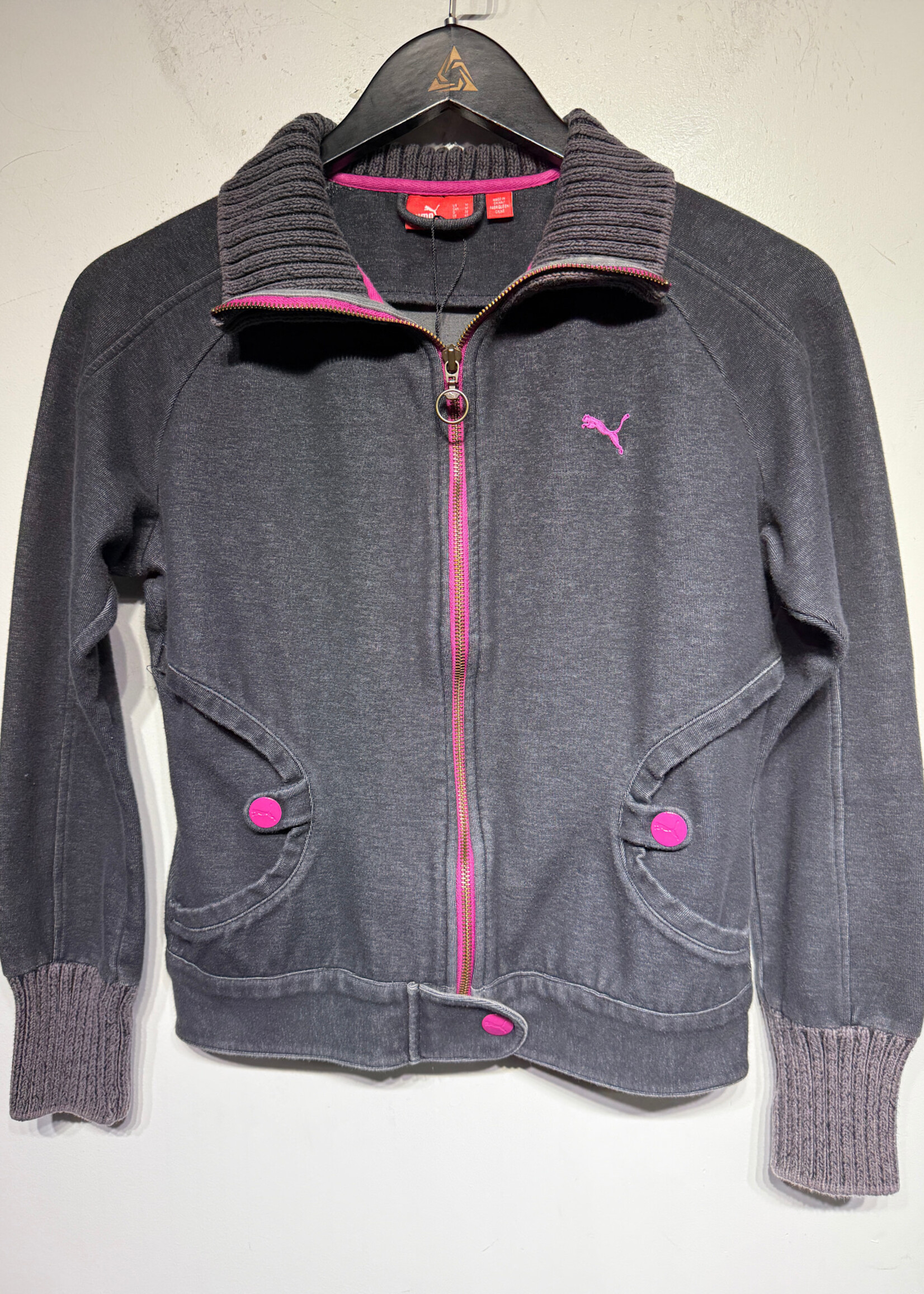 Puma Washed Black High Neck Jacket Fem M