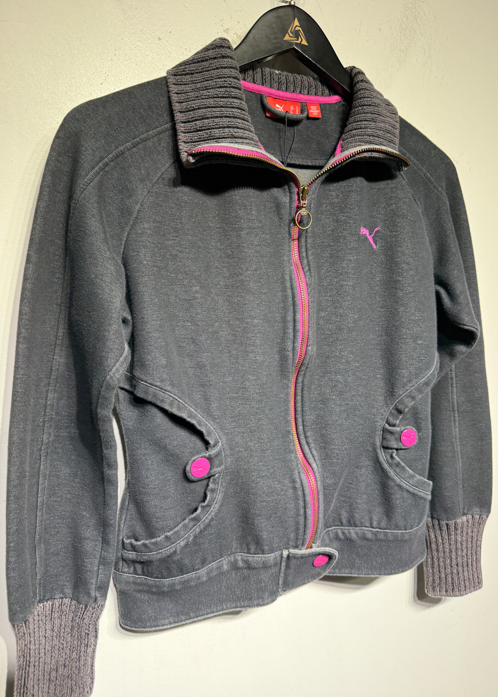 Puma Washed Black High Neck Jacket Fem M
