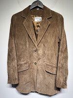 Pamela McCoy Brown Suede White Stitch Jacket Fem S
