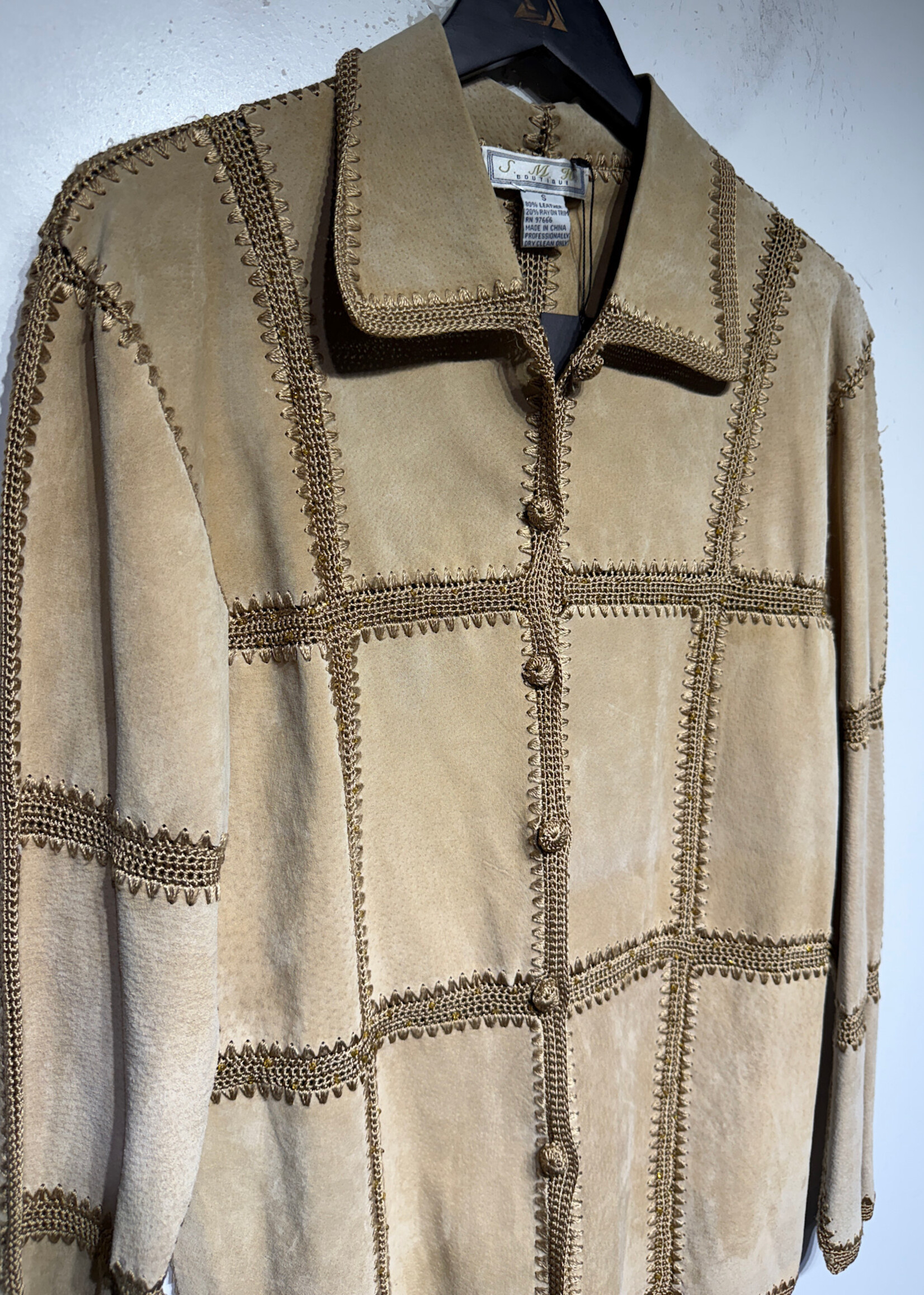 SMH Boutique Tan Suede/Knit BU Jacket Fem S