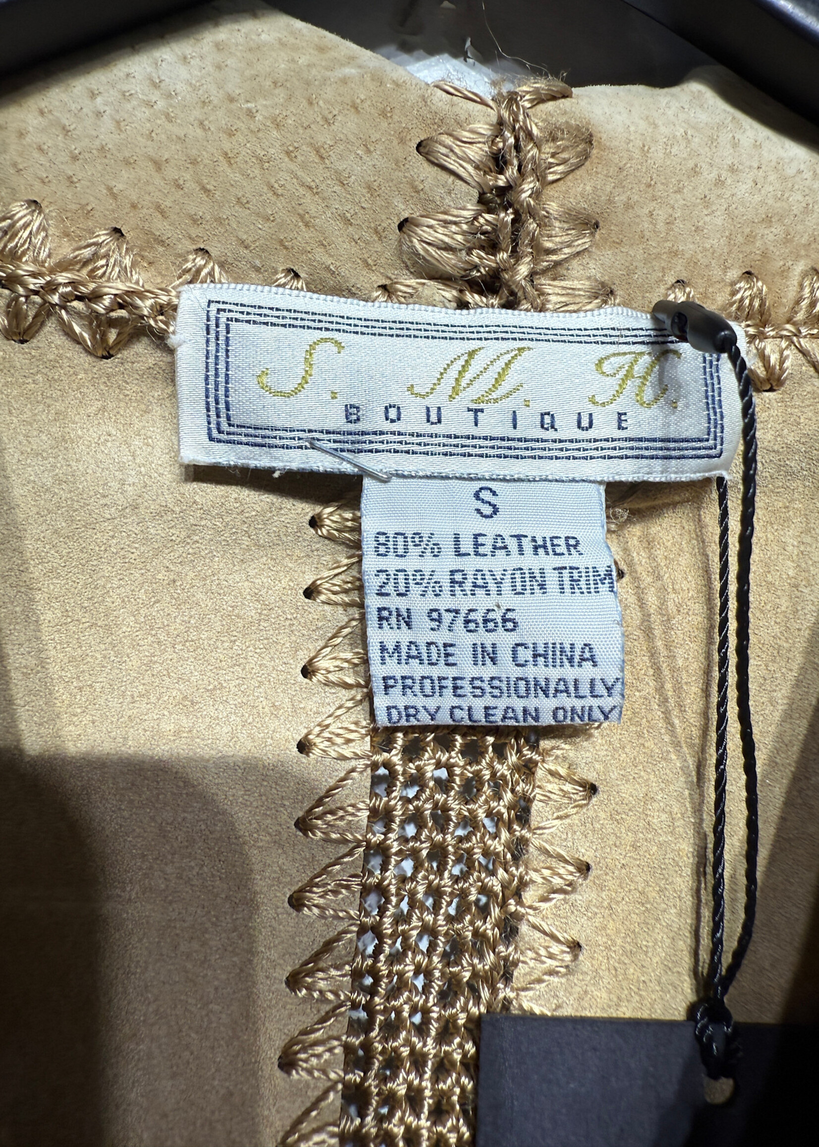 SMH Boutique Tan Suede/Knit BU Jacket Fem S