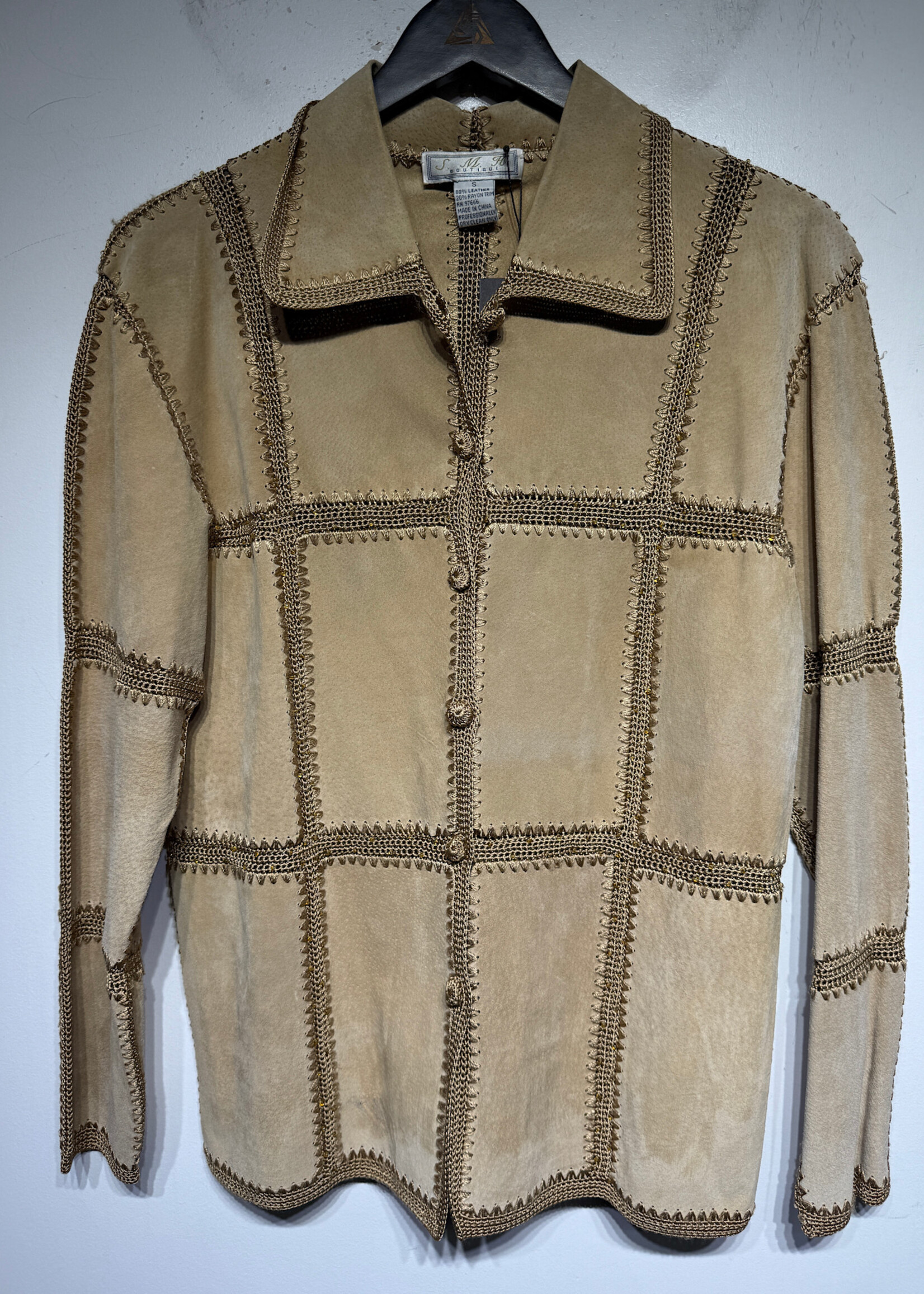 SMH Boutique Tan Suede/Knit BU Jacket Fem S