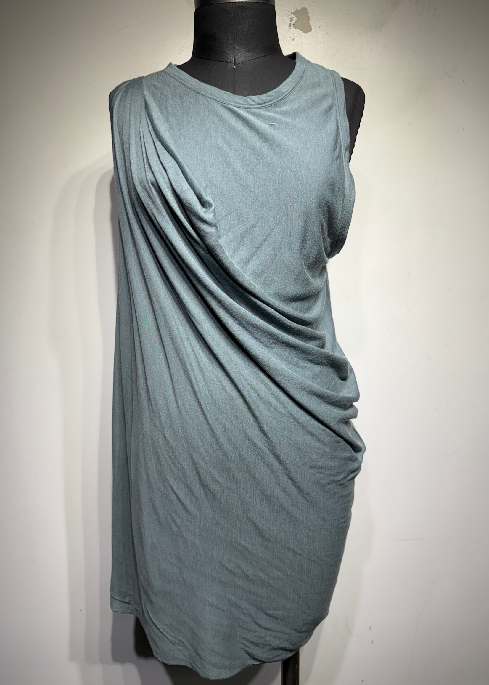 Rick Owens Lilies Steel Ruched Asymmetrical Top M
