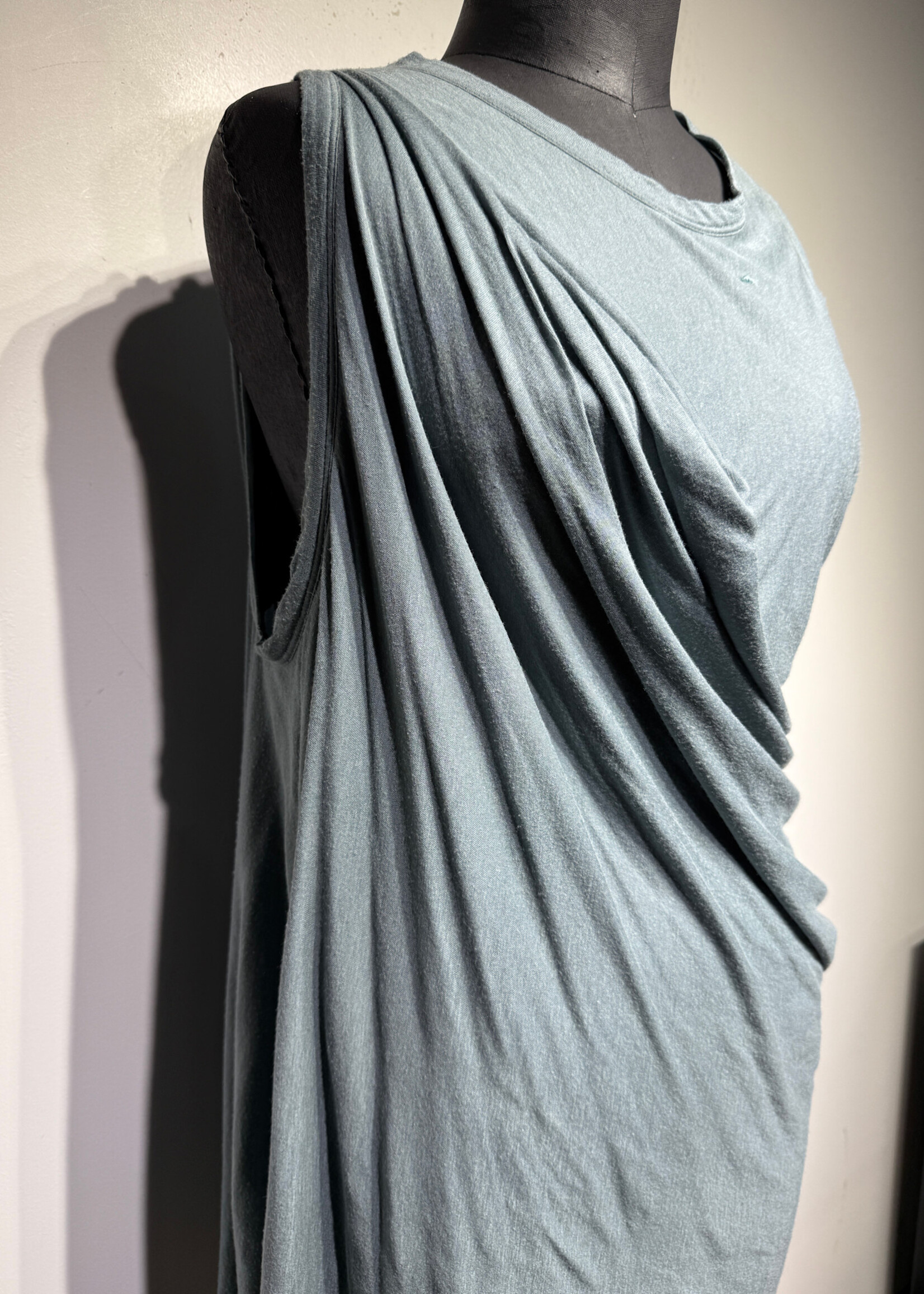 Rick Owens Lilies Steel Ruched Asymmetrical Top M