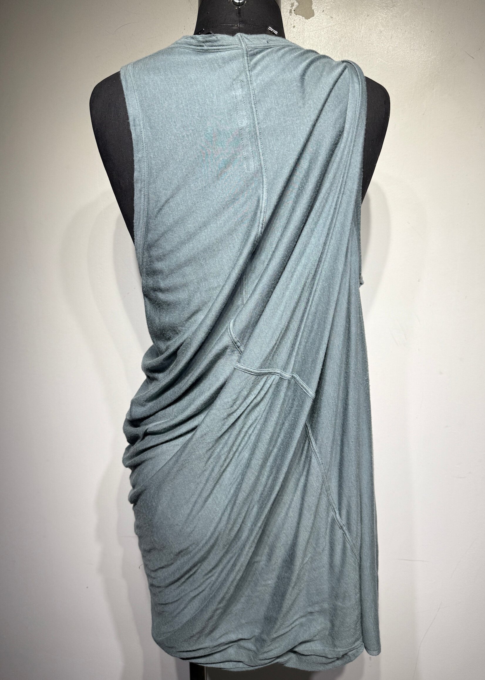 Rick Owens Lilies Steel Ruched Asymmetrical Top M