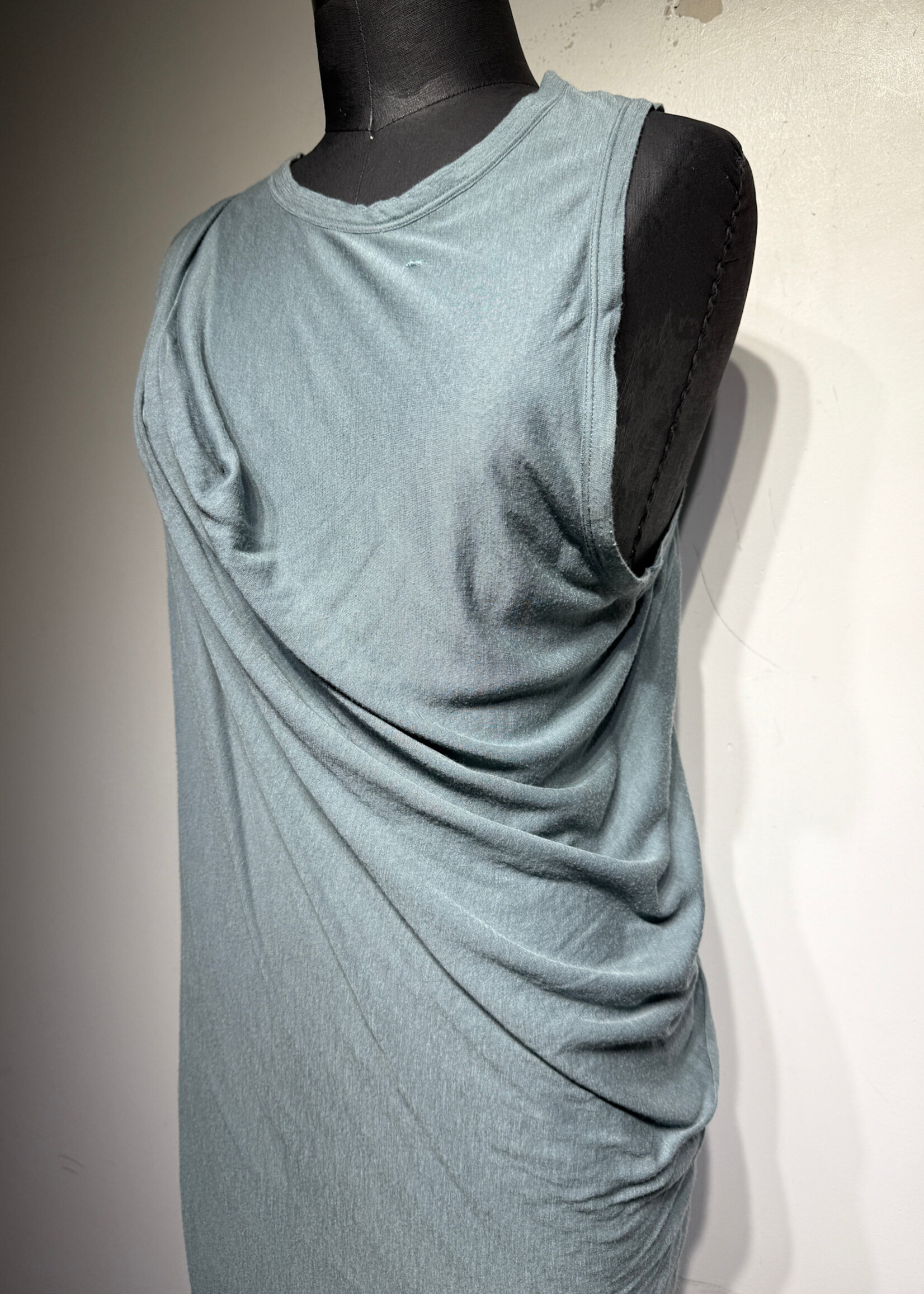 Rick Owens Lilies Steel Ruched Asymmetrical Top M