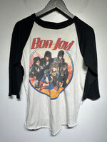 Bon Jovi 1987 White Black Raglan L
