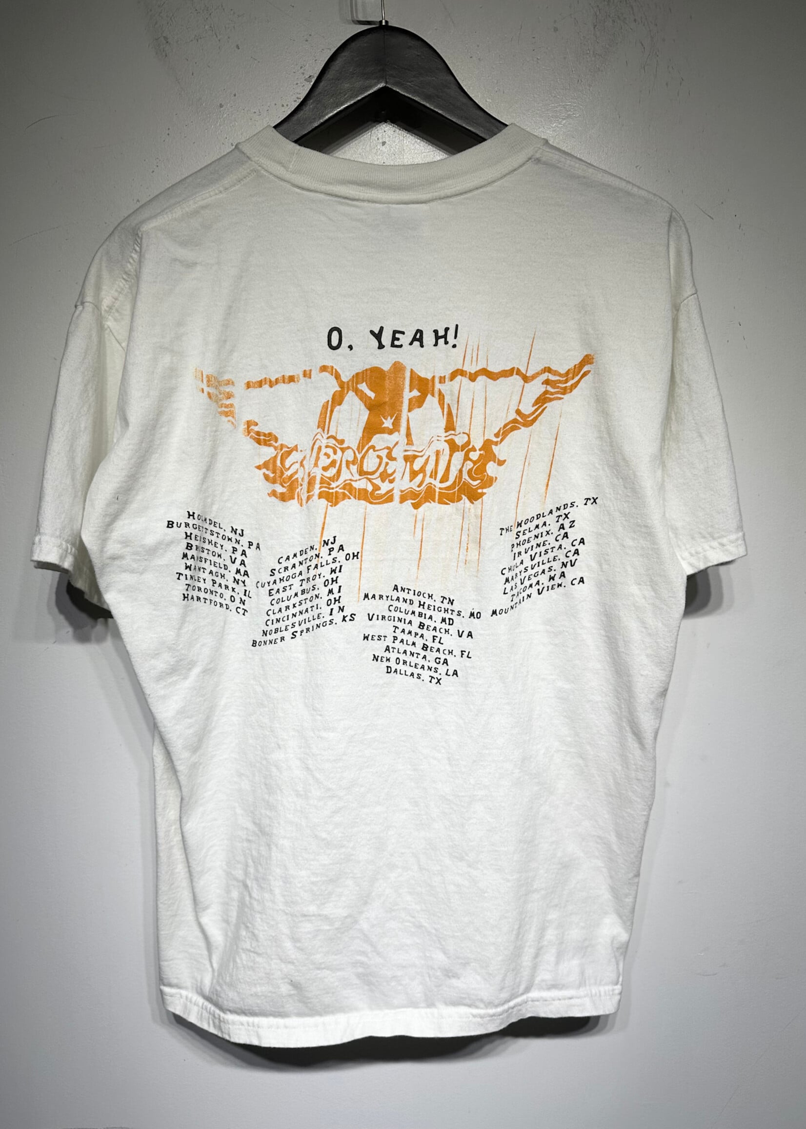 Aerosmith 2002 Oh Yeah White Tour Tee L