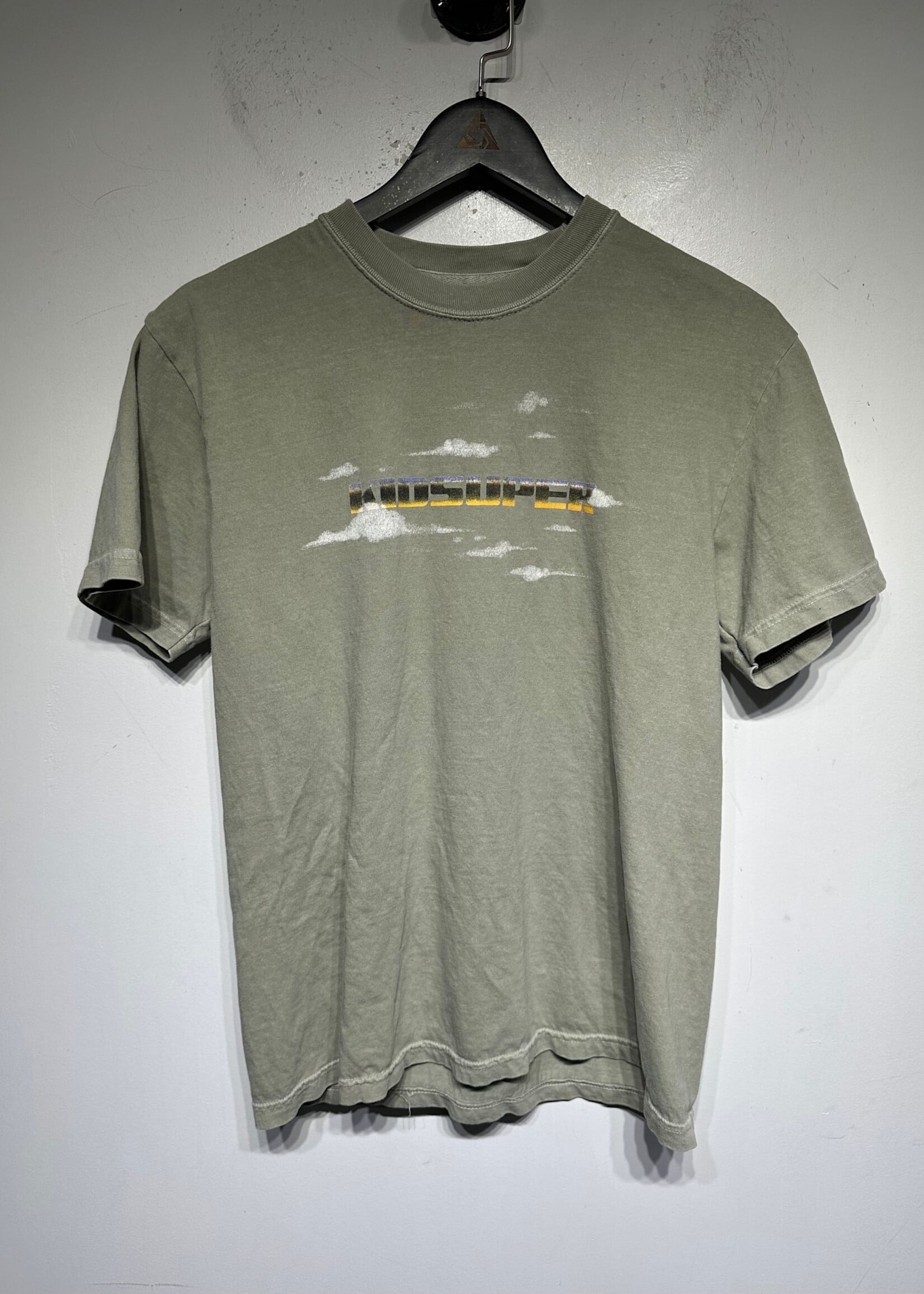 Kid Super Greyish Green Logo Tee M