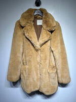 Wilfred Brown Faux Fur Midi Jacket S Fem