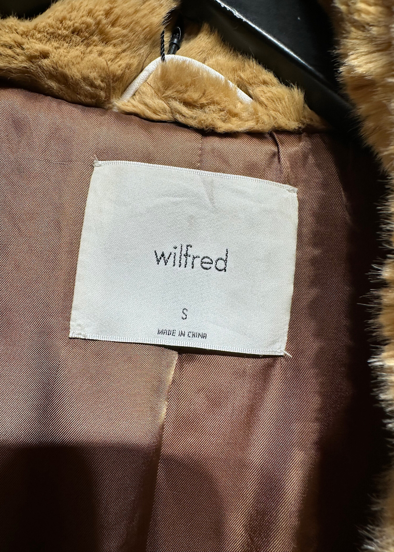 Wilfred Brown Faux Fur Midi Jacket S Fem