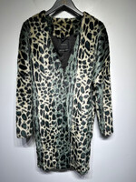 Maison Scotch Cheetah Print Faux Fur Coat XS