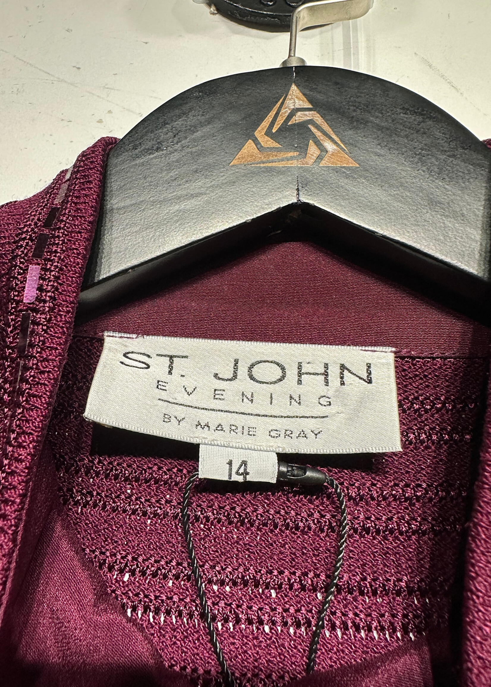 St John Maroon Sequin Blazer Fem L As Is