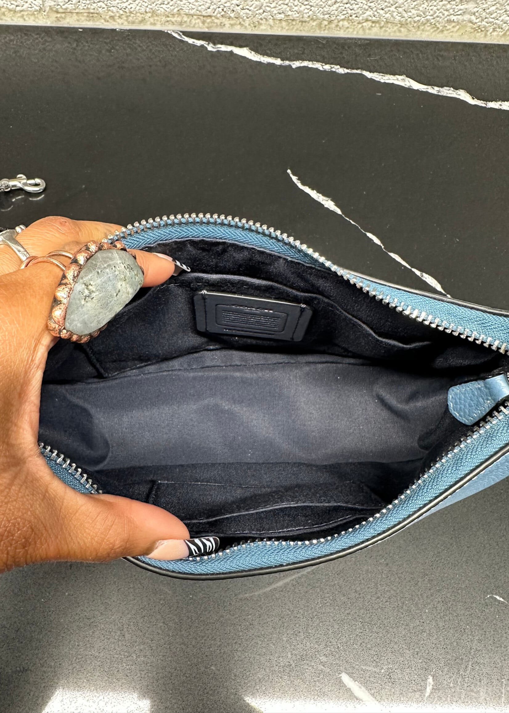 Coach Light Blue Leather Crossbody
