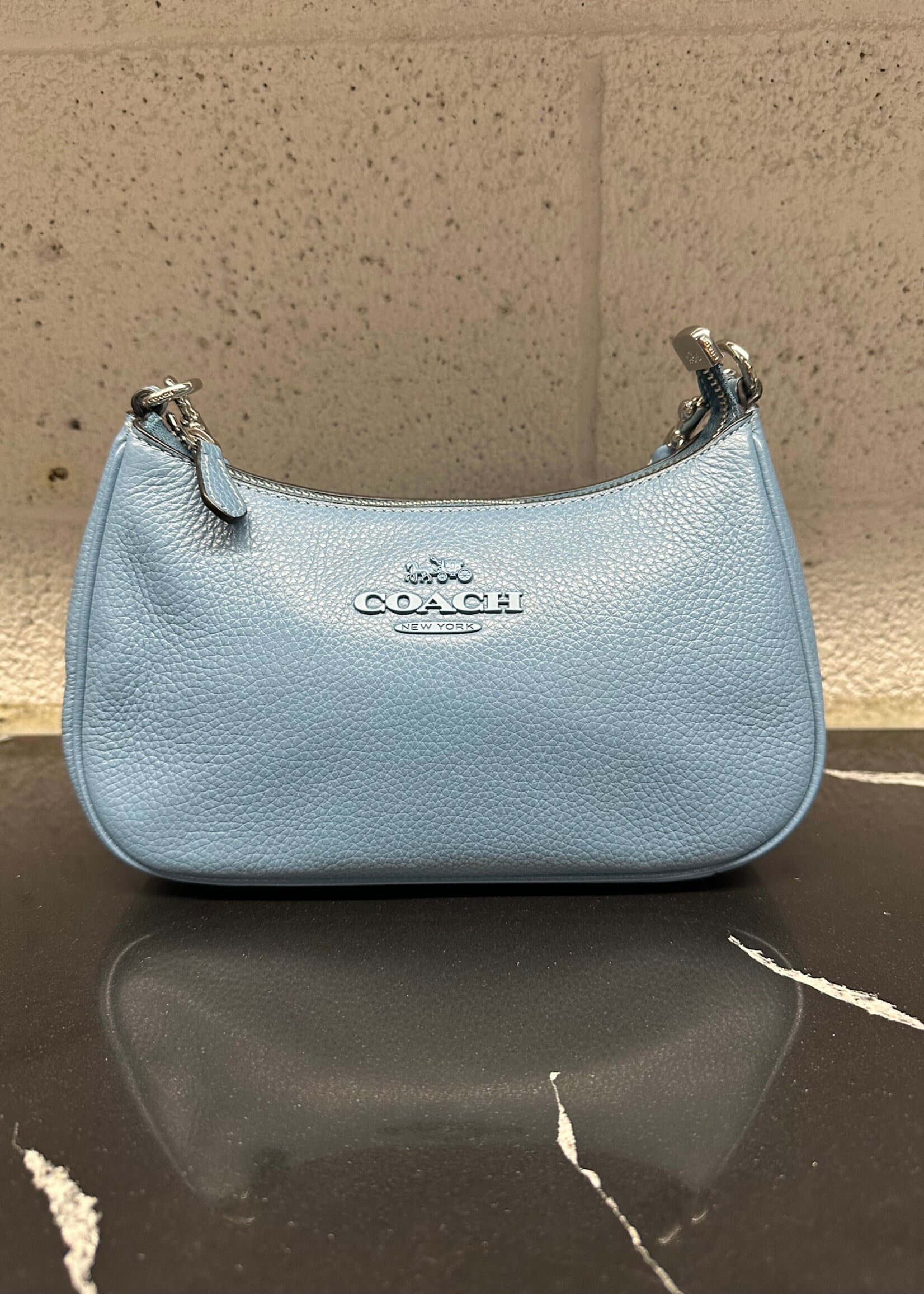Coach Light Blue Leather Crossbody