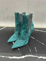 Louboutin Dark Green Suede Chelsea Booties 38.5/8