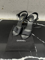 Chanel Black CC Stiletto Black Heels 38.5/8