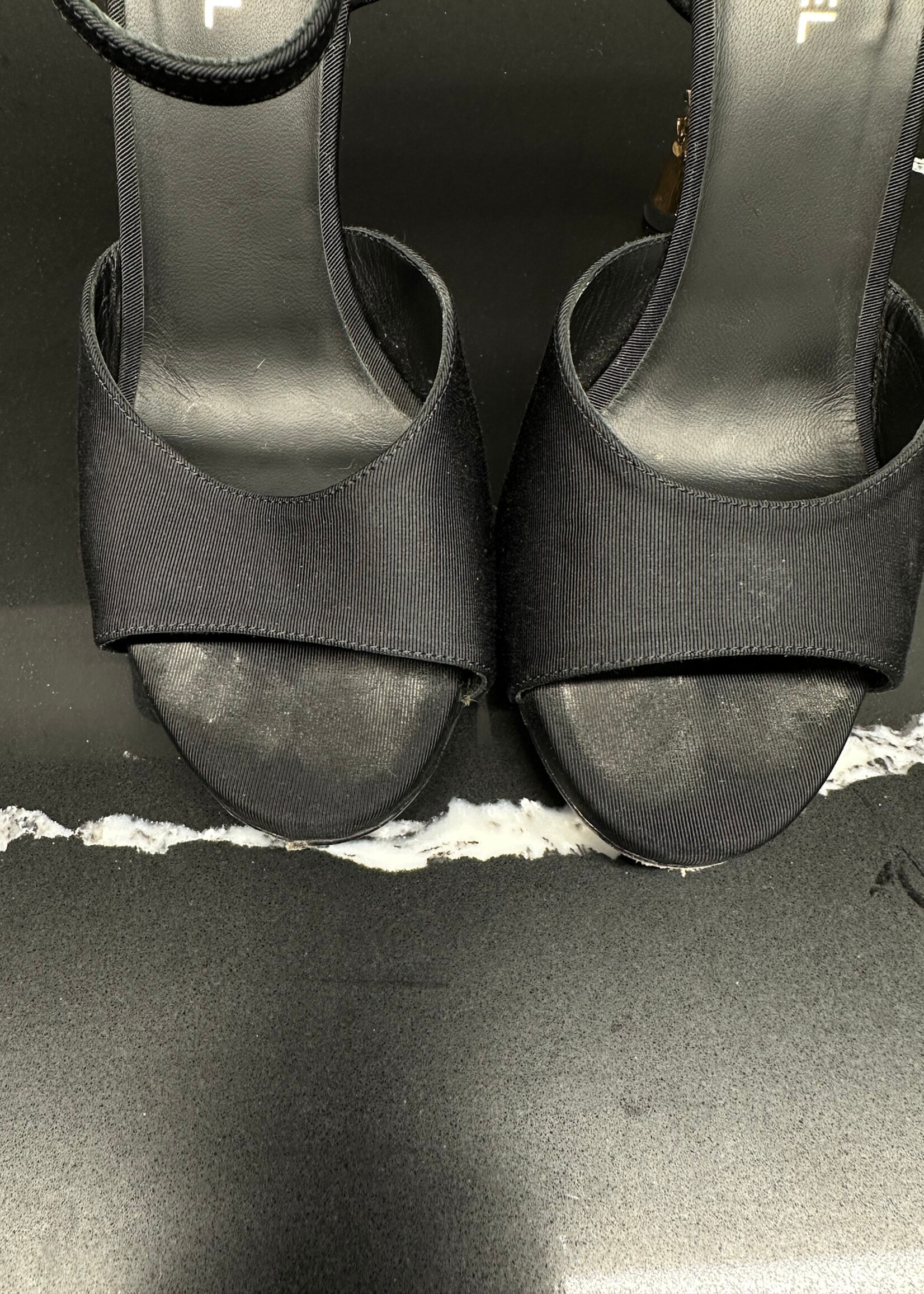 Chanel Black CC Stiletto Black Heels 38.5/8